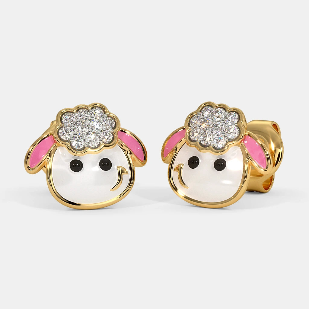 Kids Sheep Diamond Earrings