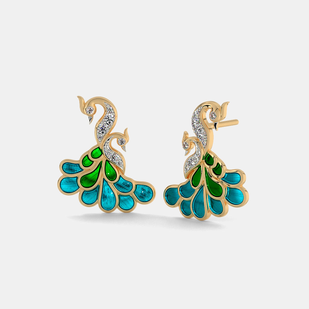 Peacock Diamond Earrings