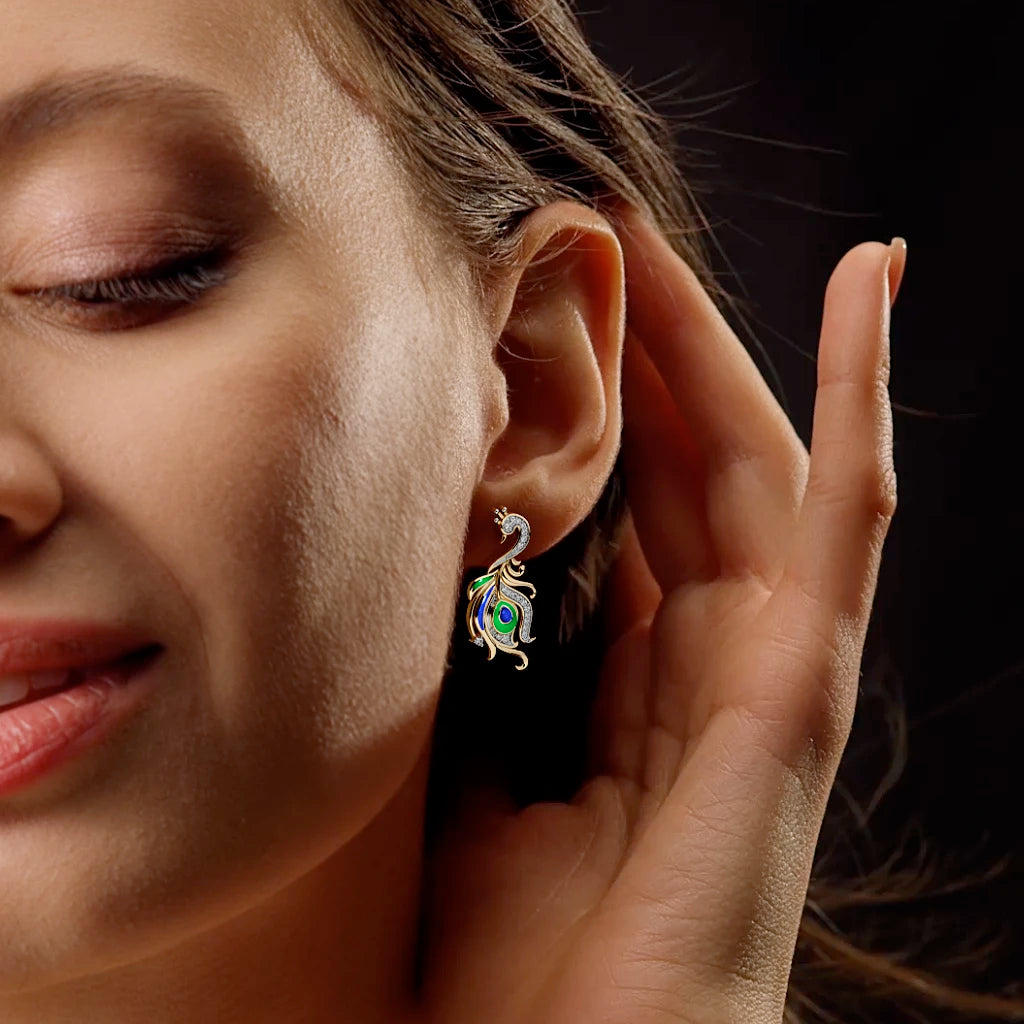 Peacock Diamond Earrings