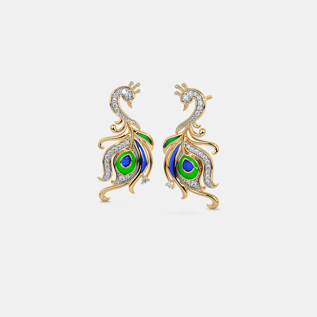 Peacock Diamond Earrings