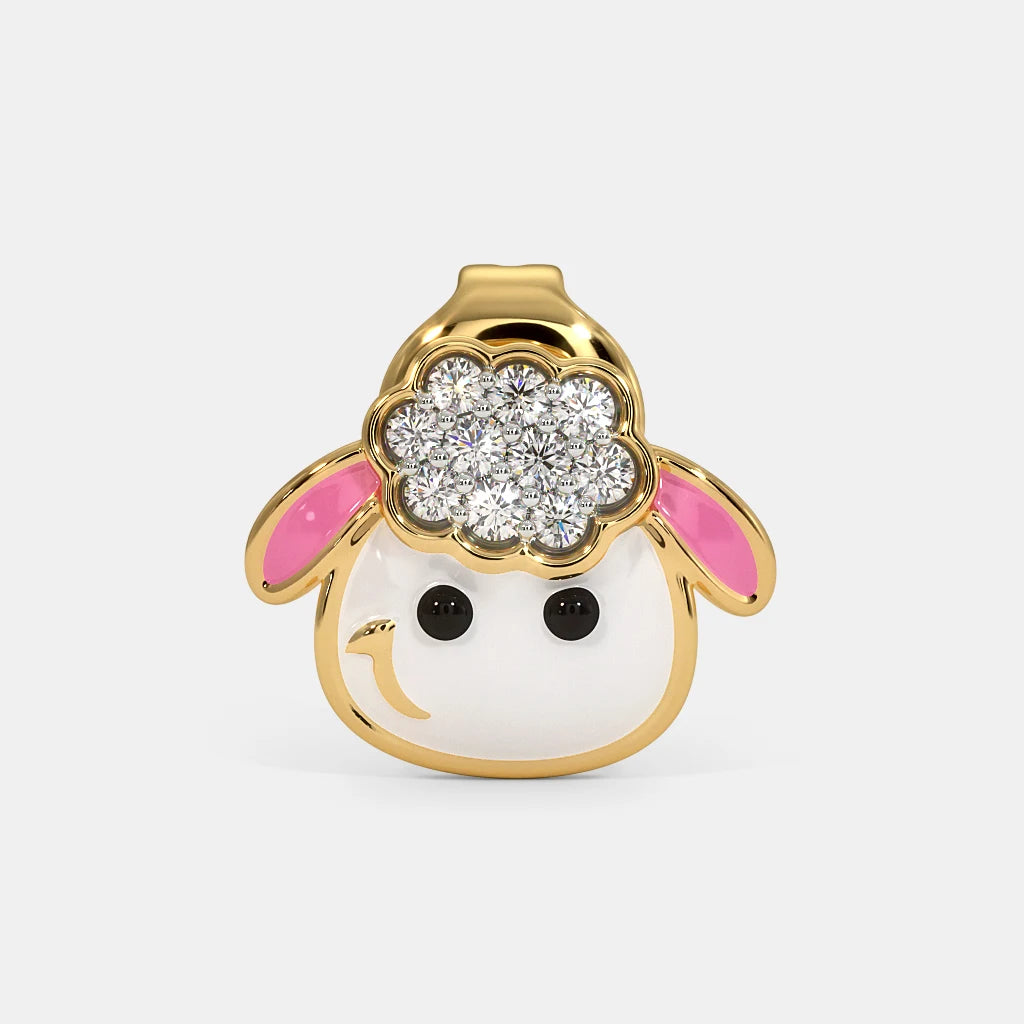 Kids Sheep Diamond Earrings