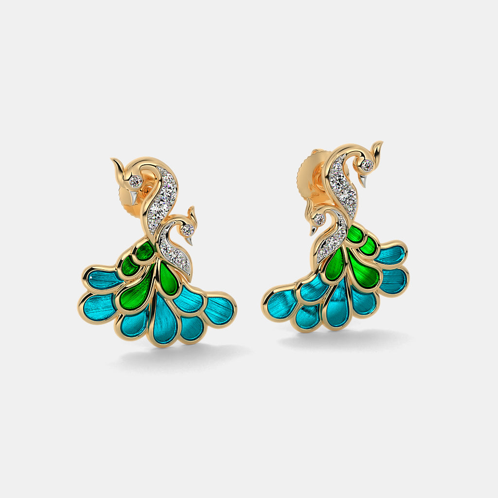 Peacock Diamond Earrings
